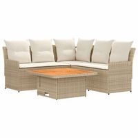juegos de muebles 4 uds beige y crema ratan sintetico vidaxl