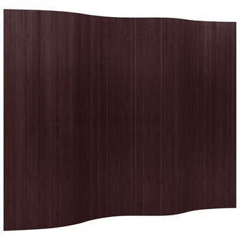 Biombo Divisor Bambú Marrón Oscuro Ancho 250 Cm Alto 165 Cm Vidaxl
