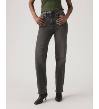 Levi's para mujer. 79078-0051 Jeans Ribcage Full Length negro (30/32), Casual, Algodón, Denim