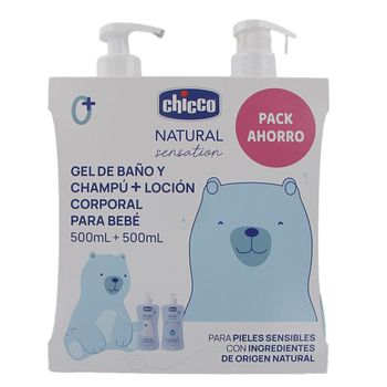 Chicco pack ahorro gel champú 500ml +Loción cuerpo 500ml