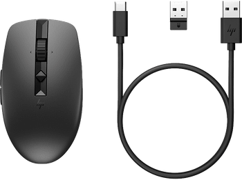 Ratón inalámbrico - HP ratón silencioso recargable 710, Inalámbrico, 3000 ppp, USB-C®, Negro
