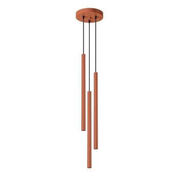 Lámpara colgante vacu rojo, 3 luces