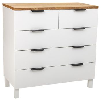 Comoda de madera de 5 cajones 80x40x80,5