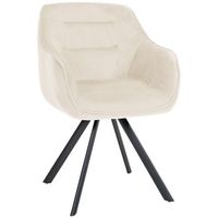 silla de comedor russel terciopelo crema 63x57x90 cm clp