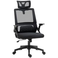 vinsetto silla de oficina de malla silla de escritorio giratorio altura y reposacabezas ajustable 58x61x102-119 cm negro   aosom espana