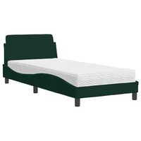 cama individual  cama para adultos  cama con colchon terciopelo verde oscuro 90x190 cm