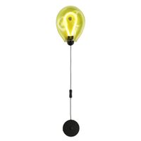 aplique de pared globo verde arrugado led 8w con cable