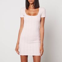 alexander wang pointelle-knit mini dress - l