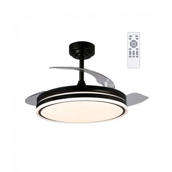 Ventilador led aspas plegables perla negro cct dim (72w)