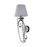 aplique magda de 1 luz de hierro cromado con pantalla 13 p15 bl146-ap1-cr-par
