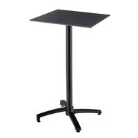 mesa alta de jardin de 60x60 cm inclinable laminada en negro opera - oviala