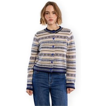 Lili Sidonio Abrigo Cardigan ELF1035 - Offwhite para mujer