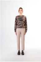 jersey de cuello redondo estampado con el logo be noir zebra optical