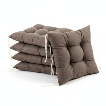 PIND Cojines Acolchados para Silla 40x40 cm, Asiento Ergonómico con Relleno y Tiras Ajustables, Algodón y PES Transpirable