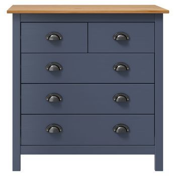 Mesita De Noche | Armario De Noche | Mesa De Noche Hill Madera Maciza De Pino Gris 79x40x80 Cm