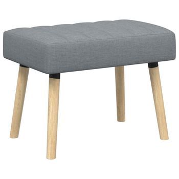 Banco Con Tapizado En Canal Gris Claro 60 X 40 X 45 Cm Tela Vidaxl