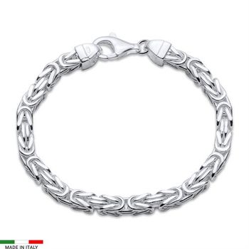 Pulsera de plata 925, eslabones de cadena bizantina, 5 mm