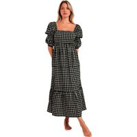 admas vestidos dreams maxi vestido de verano cuello cuadrado y media manga para mujer