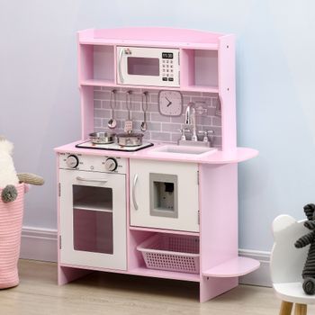 Cocina De Juguete Para Niños De +3 Años Con Luz Sonidos Rosa Homcom
