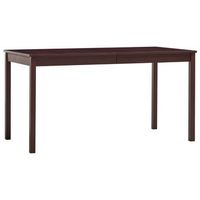 mesa de comedor de madera de pino marron oscuro 140x70x73 cm vidaxl