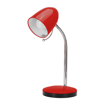 Aigostar - Flexo LED Escritorio, E27(Max 11W), Cable 1,5 m con Interruptor, H35cm, Bombilla No Incluida, Roja