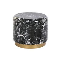 mesita auxiliar hierro 50x50x45 simil marmol negro