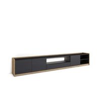 mueble tv coin-02 con luz led y almacenaje practico