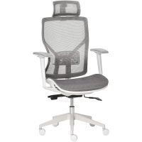 vinsetto silla de oficina ergonomica con reposacabezas gris