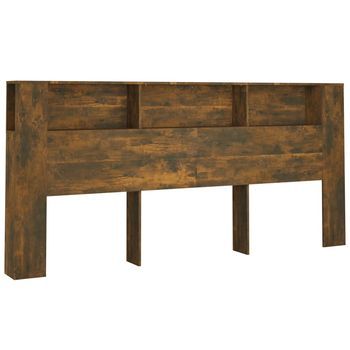 Mueble Cabecero Color Roble Ahumado 220x18,5x104,5 Cm
