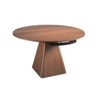 mesa comedor redonda extensible nogal