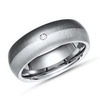 anillo de titanio y plata con diamante 002ct