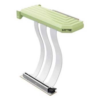 Cable de alimentación interna Hyte PCIe 5.0 Hyper Riser 16 pines 20 cm blanco y verde