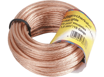 Cable audio - Hama 00205142, 2 x 1.5 mm², 10 m, Transparente