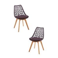 pack 2 sillas viva de polipropileno 865748 cm - marron