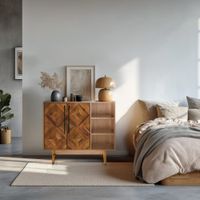 comoda madera color madera oscura