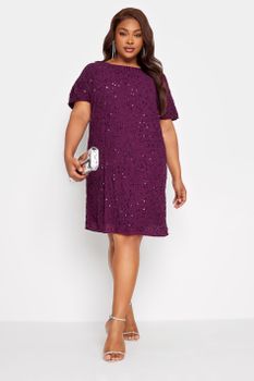 Luxe Vestido Joya Morado, Mujer Curvy Y Tallas Grandes, Luxe: Ultimate Embellishment