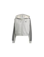 chaqueta adidas 3 bandas zip hoodie gris