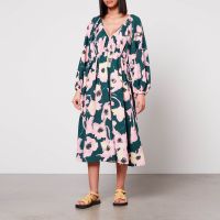 stine goya heather stretch-crepe midi dress - xs