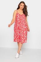 yours vestido tirantes rojo de flores mujer curvy y tallas grandes yours