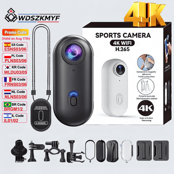 Mini Cámara de Acción 4K HD para Motocicleta con WIFI, Ligera, Cámara POV para Motociclismo, Deportes en Carretera, Bicicleta, Vlog, Mascotas y Cuerpo