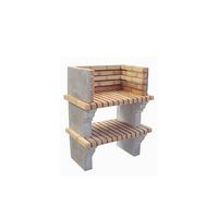 bbq minus - barbacoa simple sin chimenea construido con ladrillo y cemento refractario - 91x57x108cm