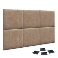 dhome juego de 6 paneles tapizados de tela de lujo pack autoadhesivos para pared acusticos absorbentes proteccion golden wood 60x40cm x6