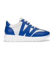 wonders para mujer a-247694112396 zapatillas de piel odisei 76 blanco azul 38 plano cordones casual