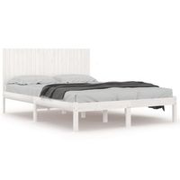 estructura de cama madera maciza de pino blanco 200x200 cm