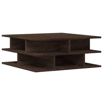 Mesa De Centro，mesa Auxiliar，mesa De Café Madera De Ingeniería Roble Marrón 70x70x29 Cm