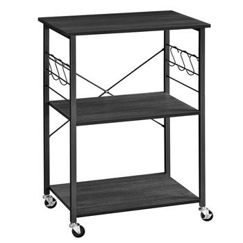 Carro Estantería Para Microondas De 3 Niveles Cocina - Negro