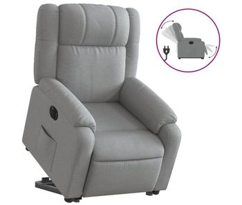 Vidaxl sillón eléctrico reclinable elevable de tela gris claro