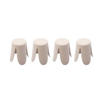 Taburetes Apilable De Borreguito Texturizado, Set De 4, Beige