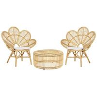 conjunto de balcon ratan beige natural 1 mesa 2 sillas cojines florentinelimni