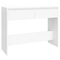 mesa consola  mesa de entrada  mesa auxiliar madera de ingenieria blanca 100x35x765 cm